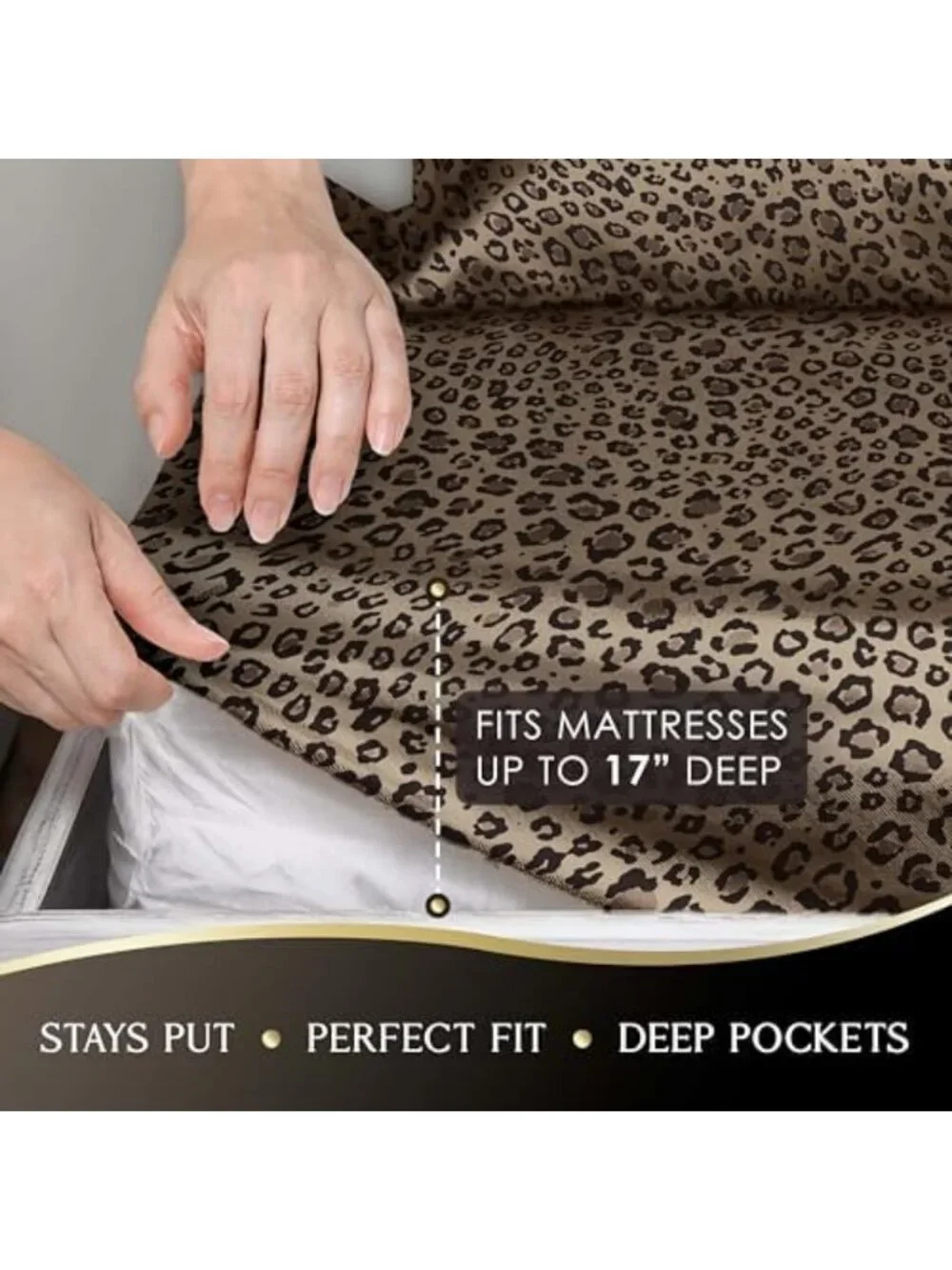 Luxurious 4-Piece Queen Satin Sheet Set in Chic Leopard Print - Soft & Stylish
